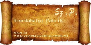 Szerdahelyi Patrik névjegykártya